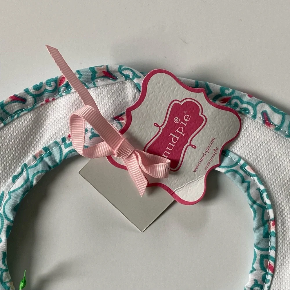 Mud Pie Bib Caterpillar NEW NWT baby infant bugs nature white bib patchwork